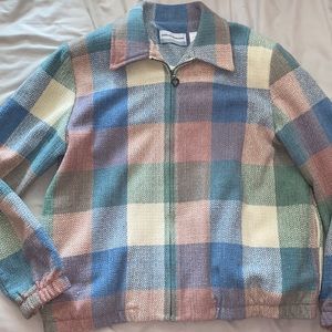 vintage pastel plaid jacket